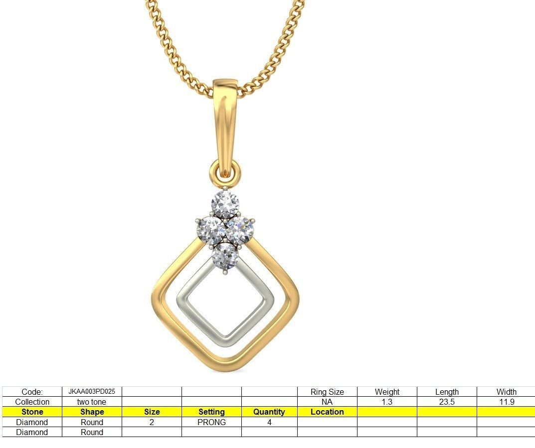 Square Light wt Diamond Charms Pendant 3dm stl render Detail 3D print model_1