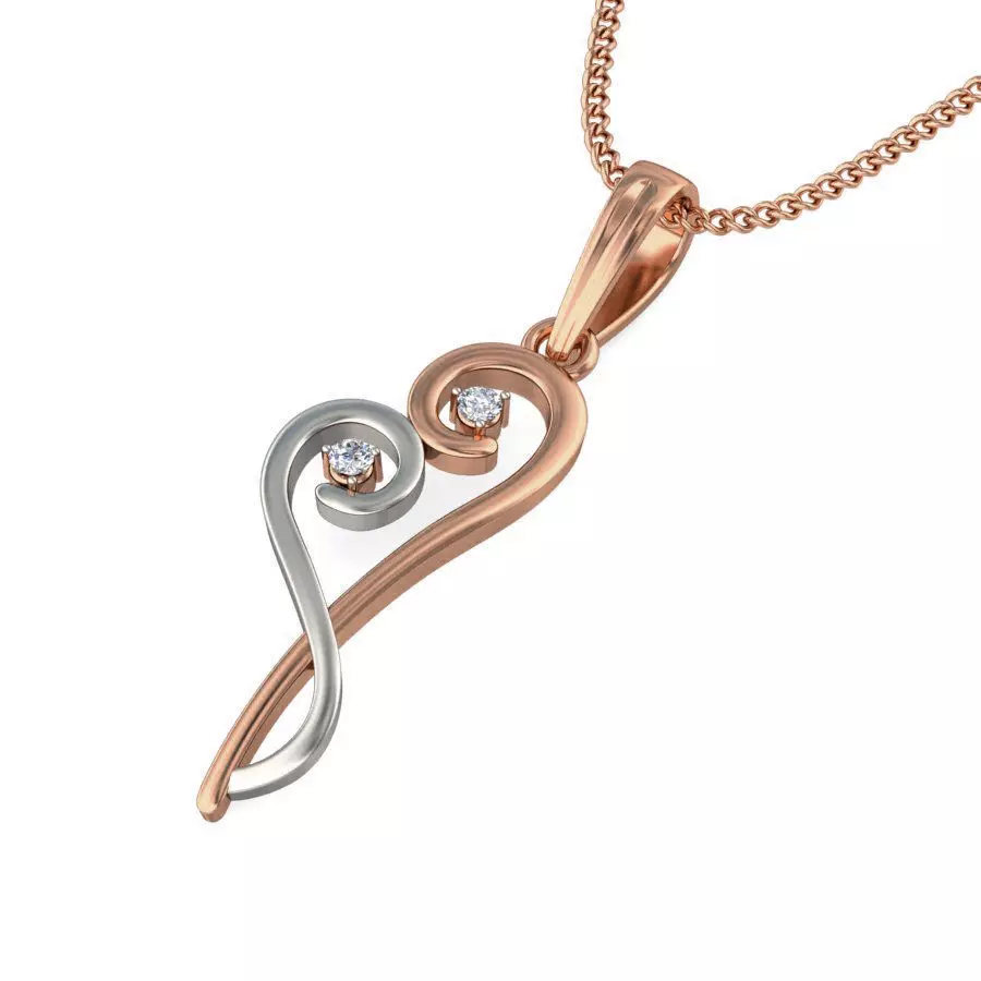 Light wt Diamond Charms Pendant 3dm stl render Detail 3D print model_0