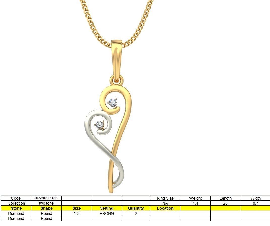 Light wt Diamond Charms Pendant 3dm stl render Detail 3D print model_1