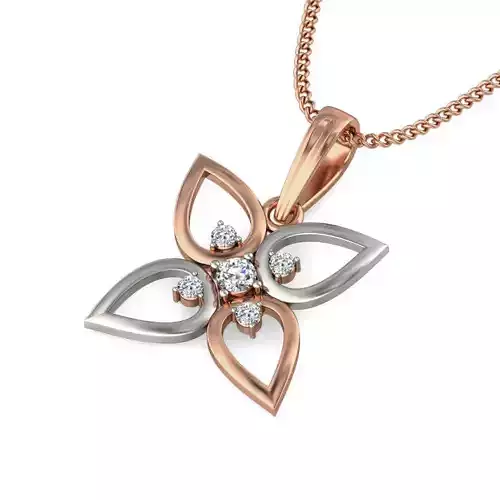 Light wt Flower Diamond Charms Pendant 3dm stl render Detail