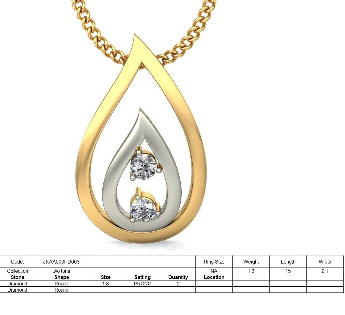 Light wt Diamond Charms Pendant 3dm stl render Detail 3D print model_1