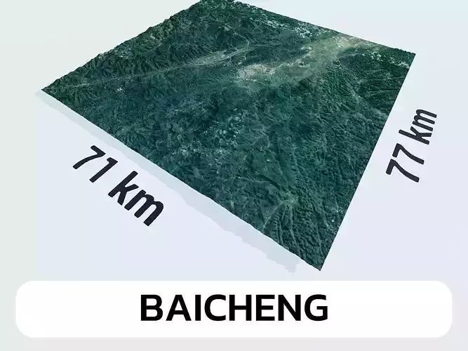 Baicheng China City Landscape 3D Model
