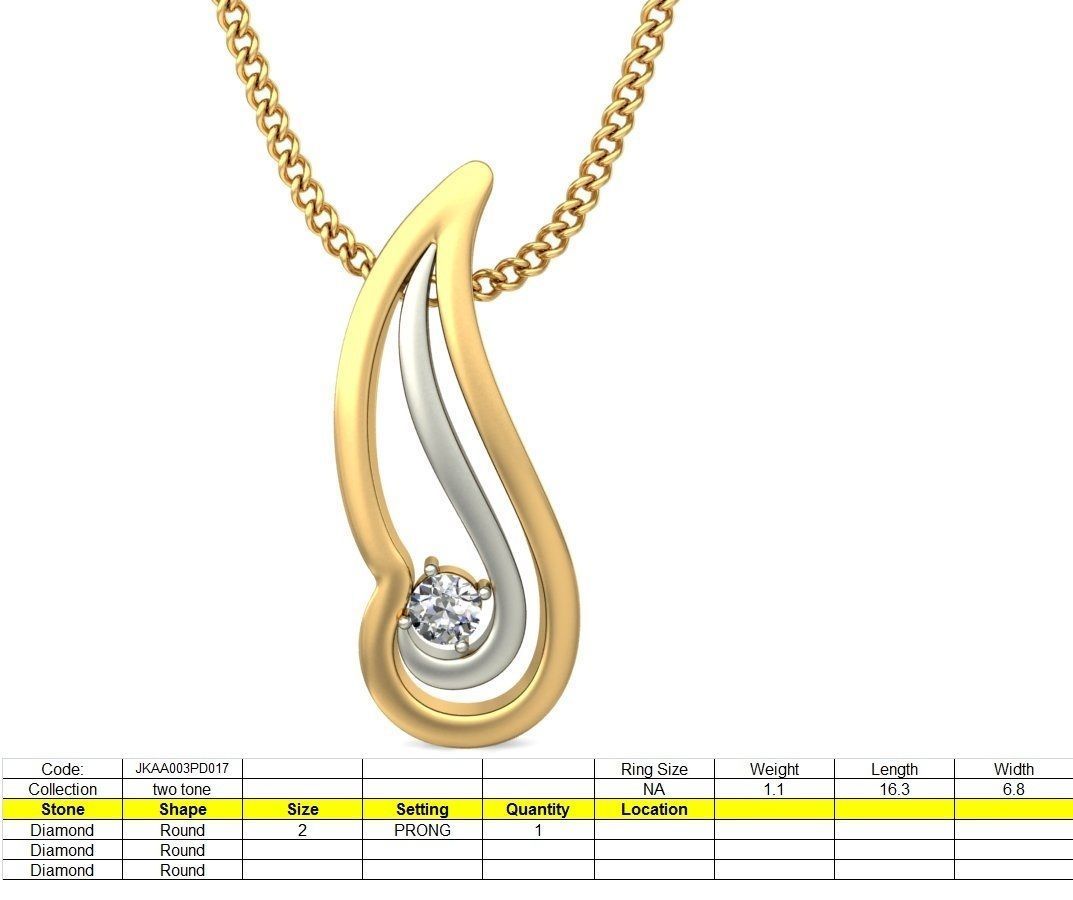 Light wt Diamond Charms Pendant 3dm stl render Detail 3D print model_1