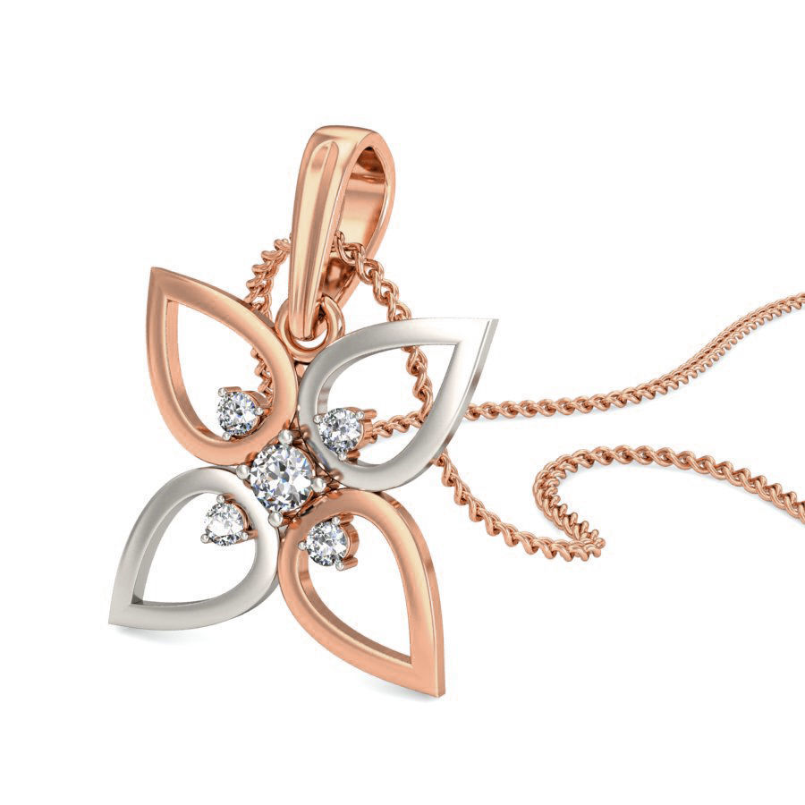 Lotus Flower Light wt Diamond Charms Pendant 3dm stl render 3D print model_5