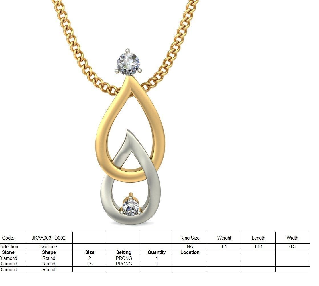 Light wt Diamond Charms Pendant 3dm stl render Detail 3D print model_1