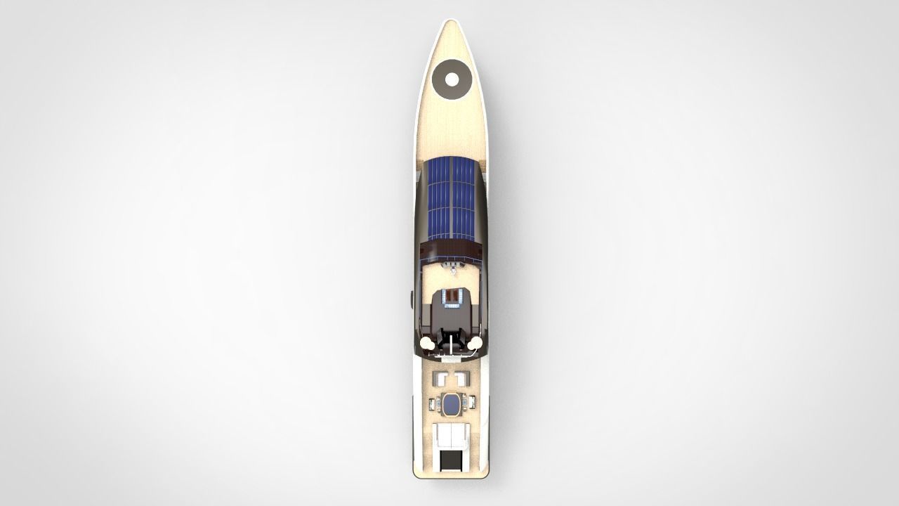 Whale Yacht White 3D model_4