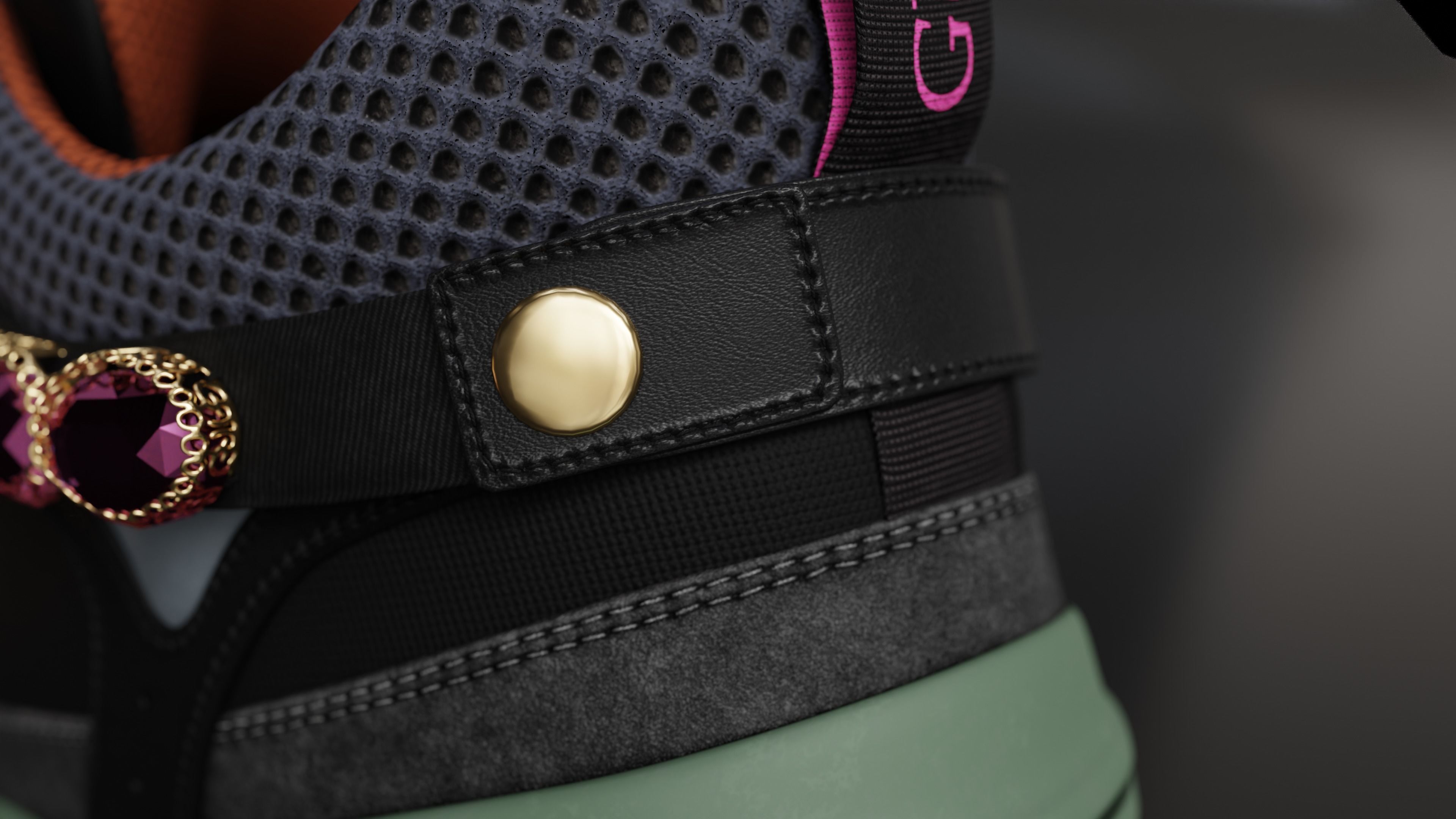 Gucci Flashtrack sneaker Low-poly 3D model_14