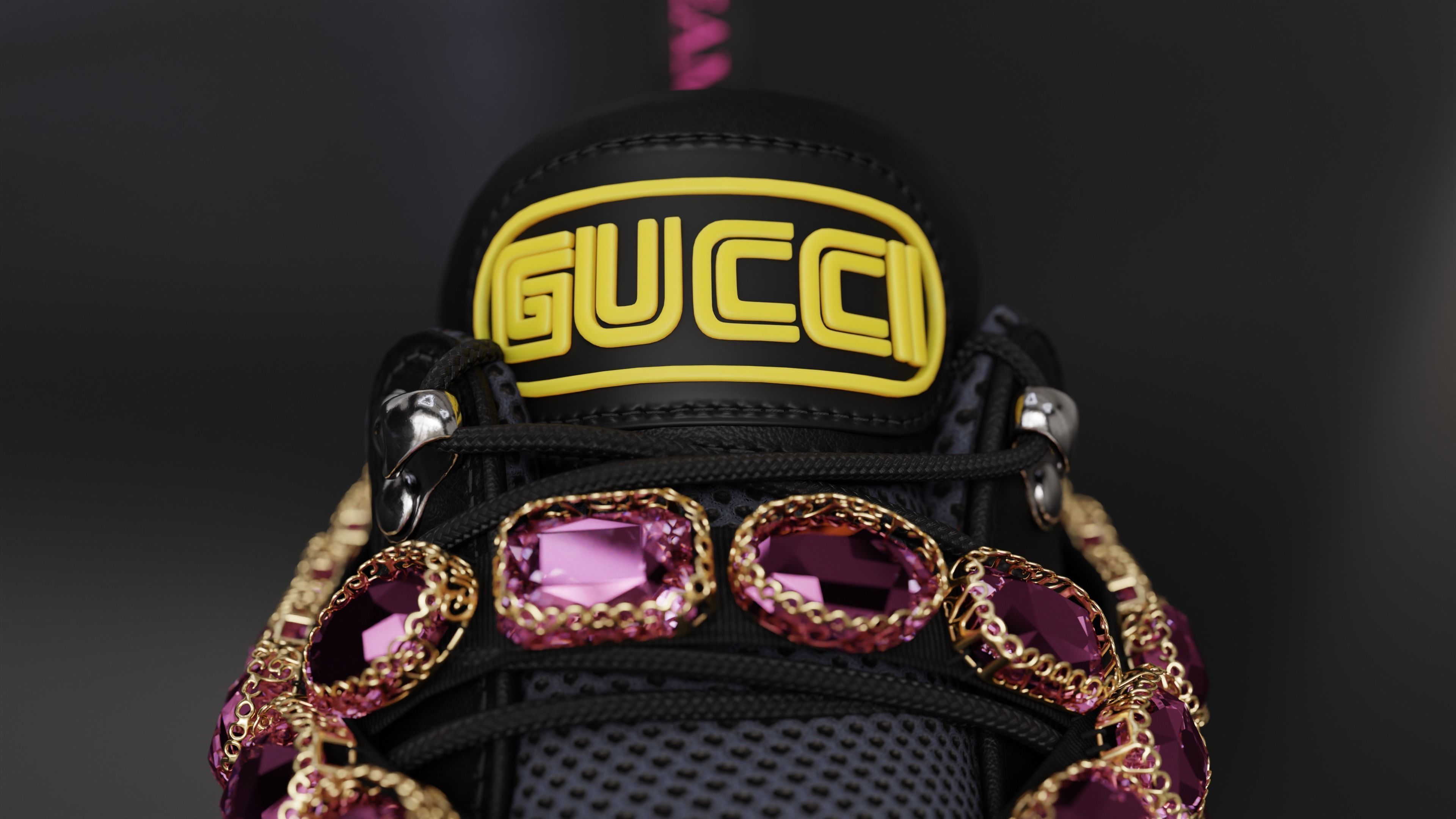 Gucci Flashtrack sneaker Low-poly 3D model_11