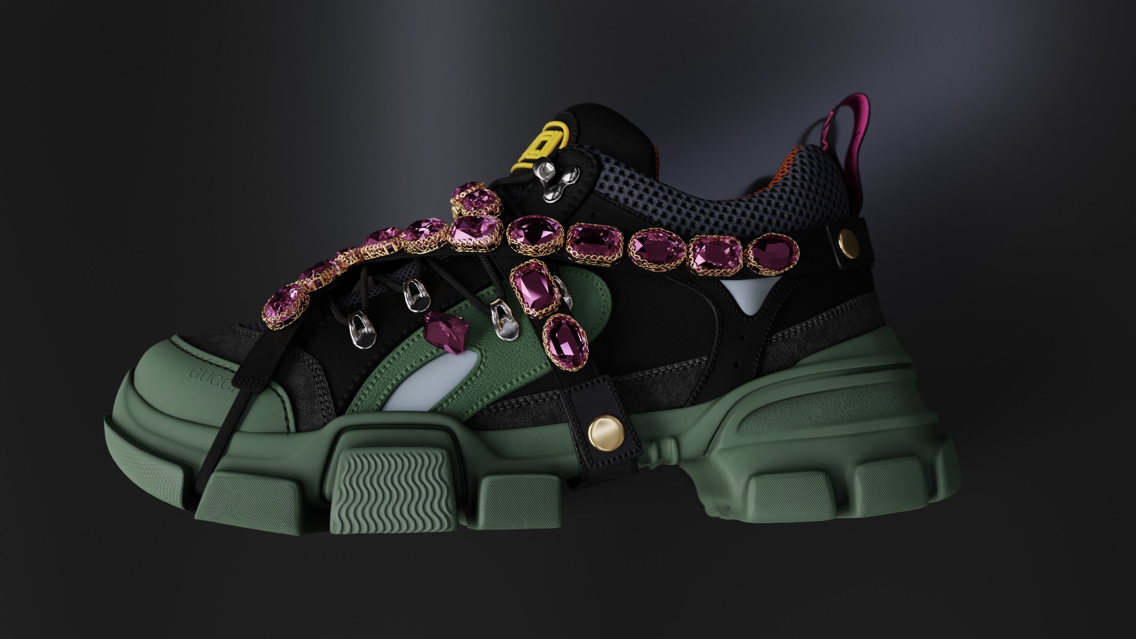 Gucci Flashtrack sneaker Low-poly 3D model_10