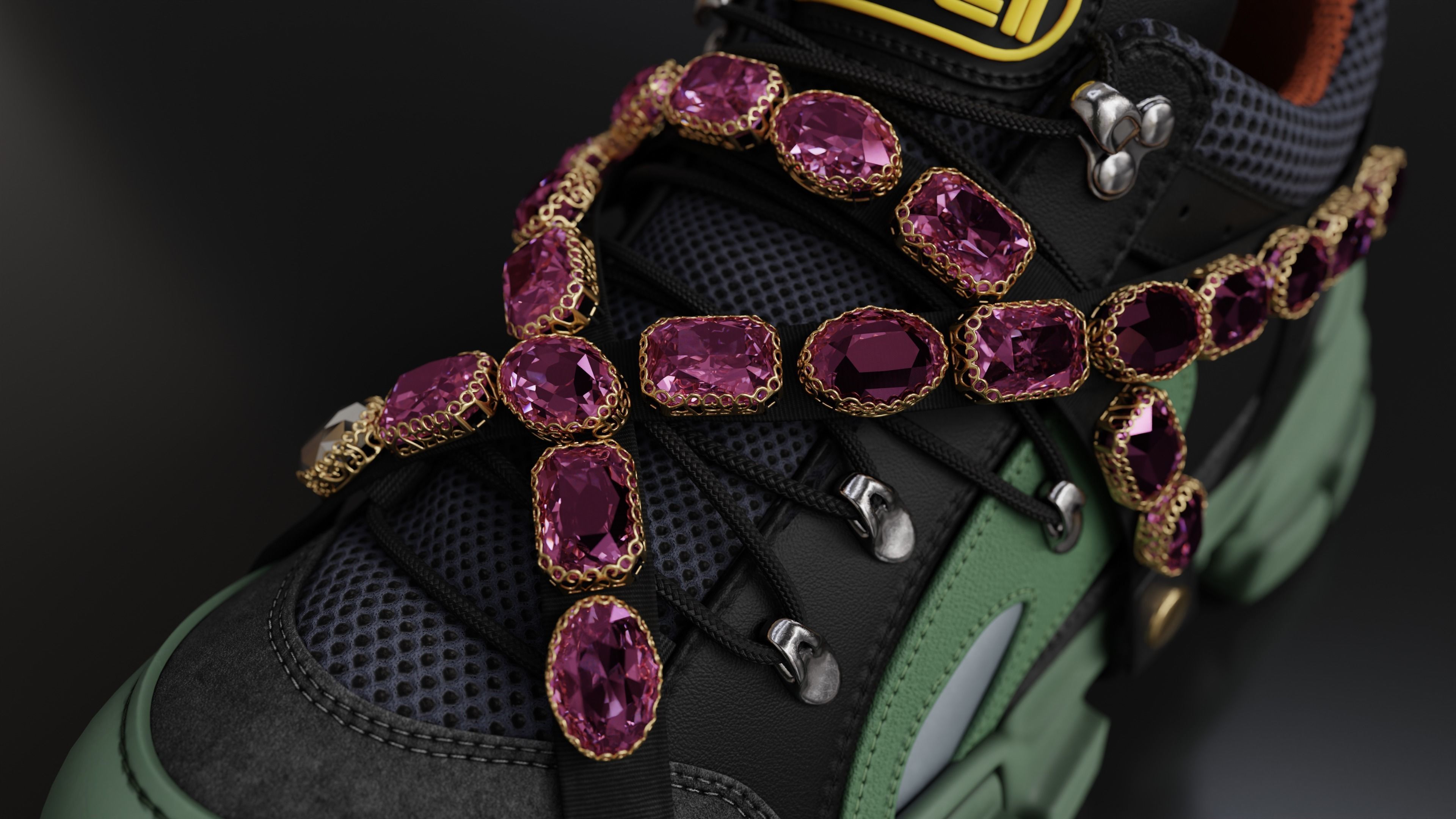 Gucci Flashtrack sneaker Low-poly 3D model_6