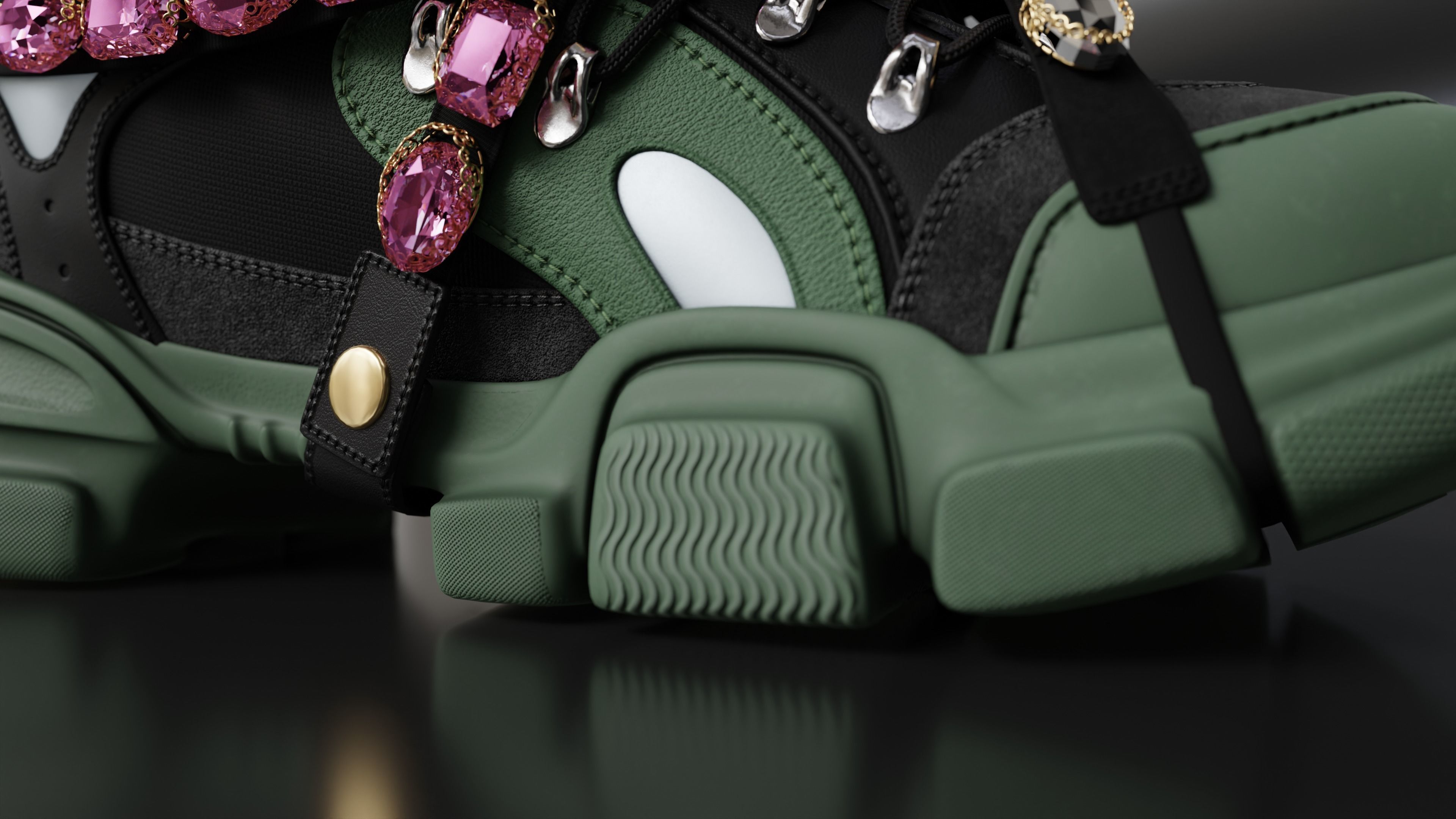 Gucci Flashtrack sneaker Low-poly 3D model_7