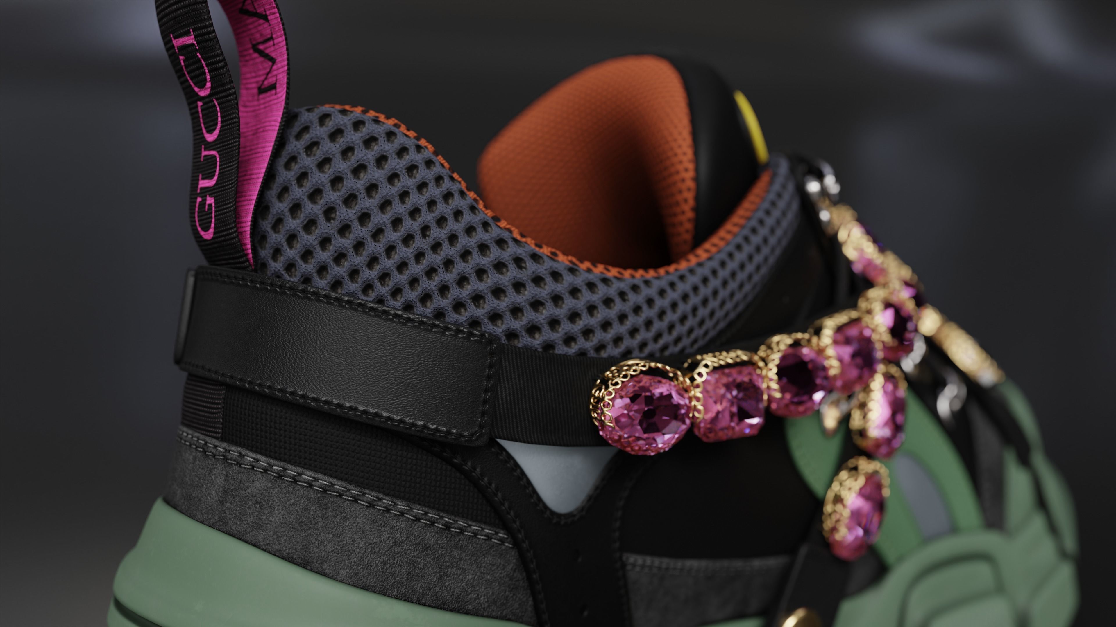 Gucci Flashtrack sneaker Low-poly 3D model_15