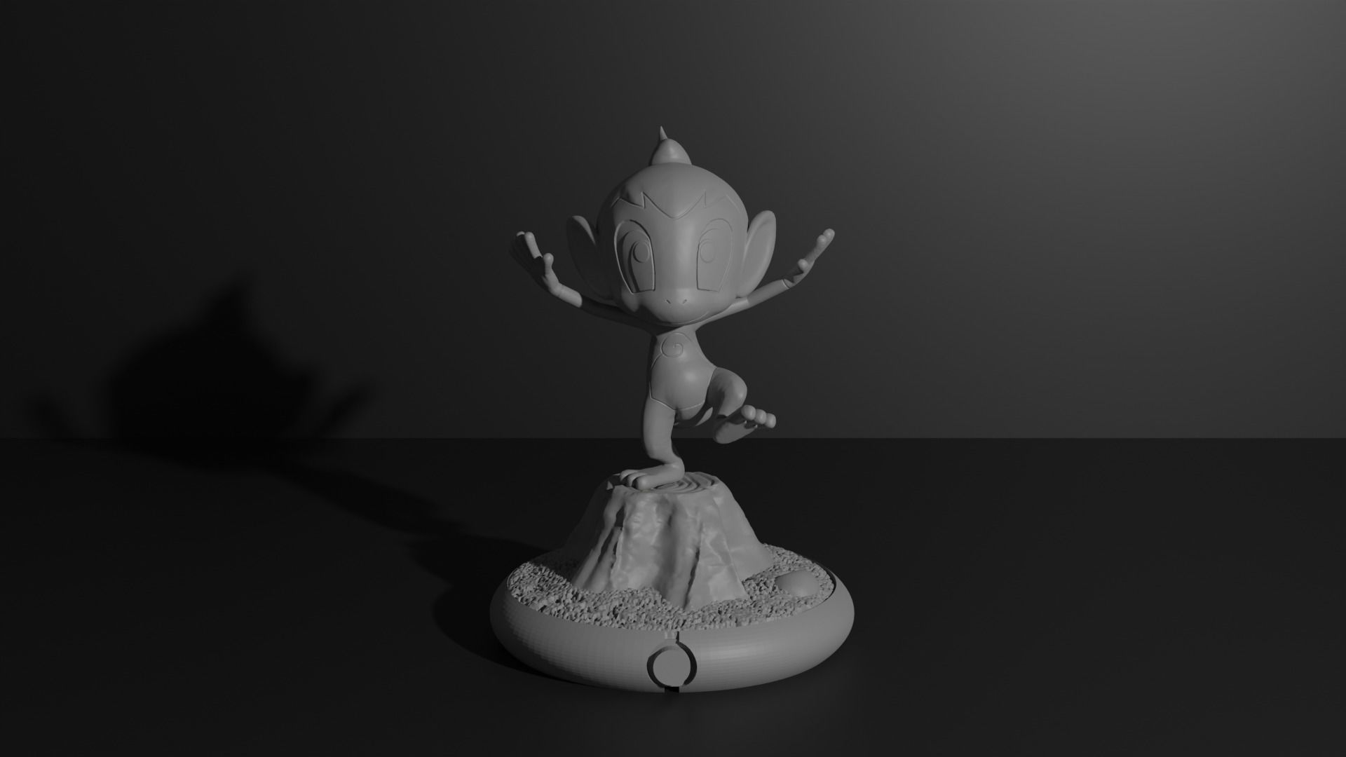 Chimchar Monferno and Infernape 3D print model 3D print model_15