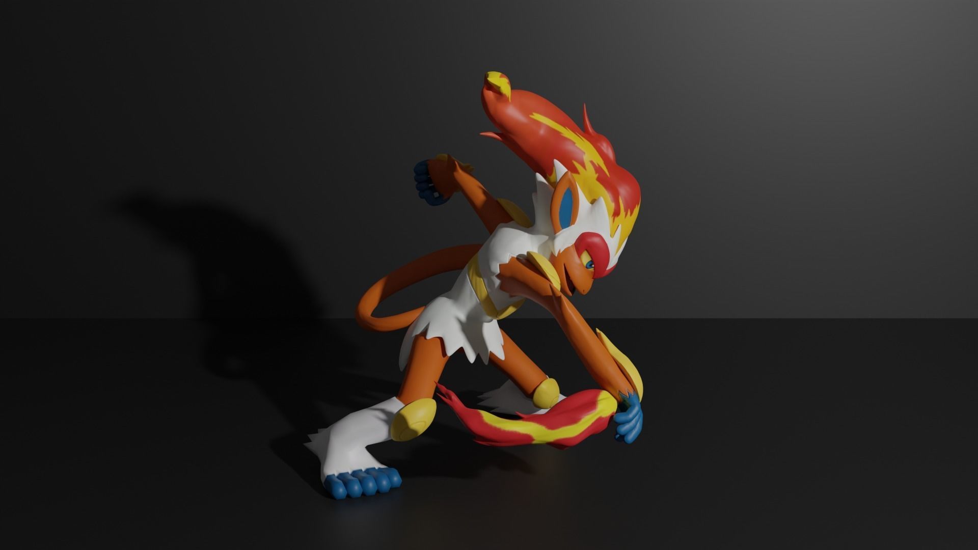 Chimchar Monferno and Infernape 3D print model 3D print model_9