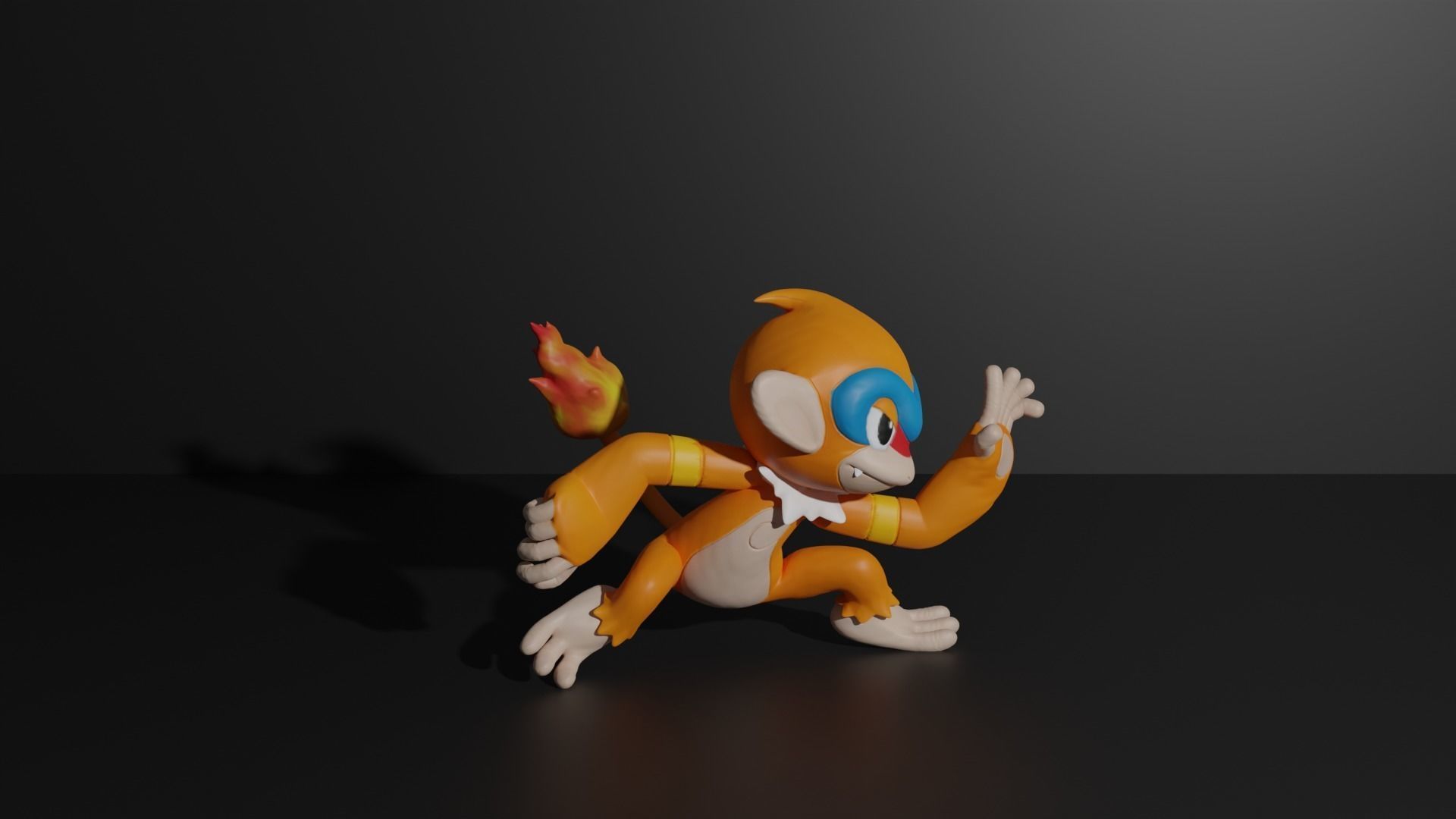Chimchar Monferno and Infernape 3D print model 3D print model_7