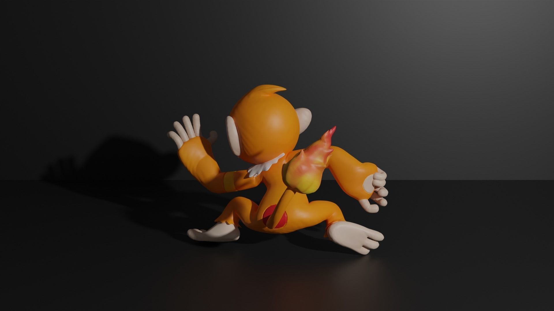 Chimchar Monferno and Infernape 3D print model 3D print model_8