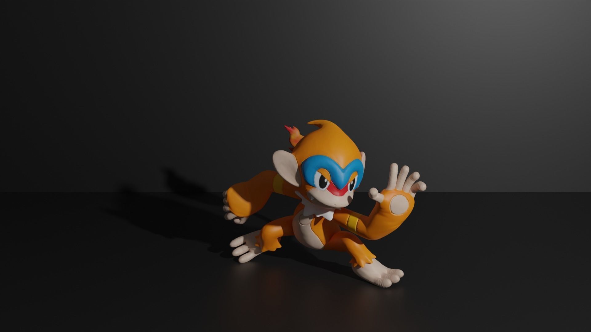 Chimchar Monferno and Infernape 3D print model 3D print model_6