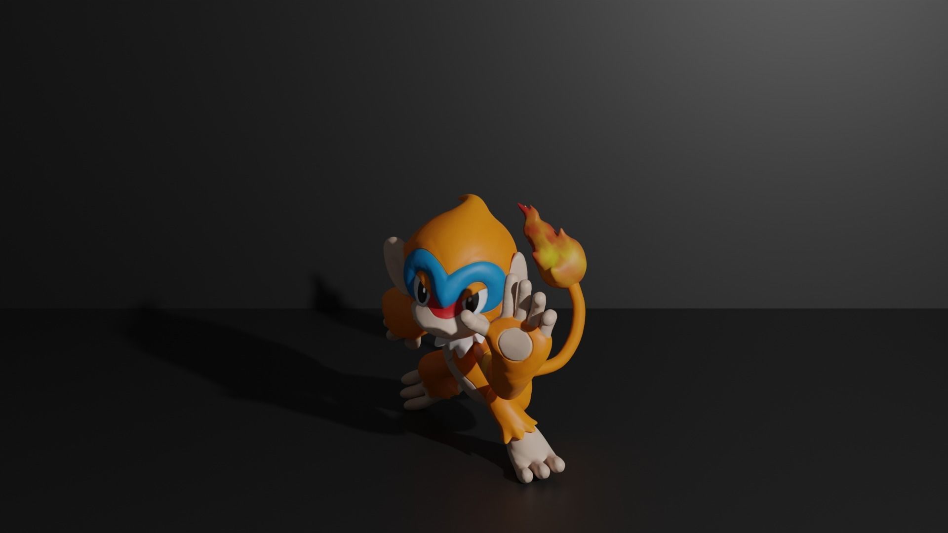 Chimchar Monferno and Infernape 3D print model 3D print model_5