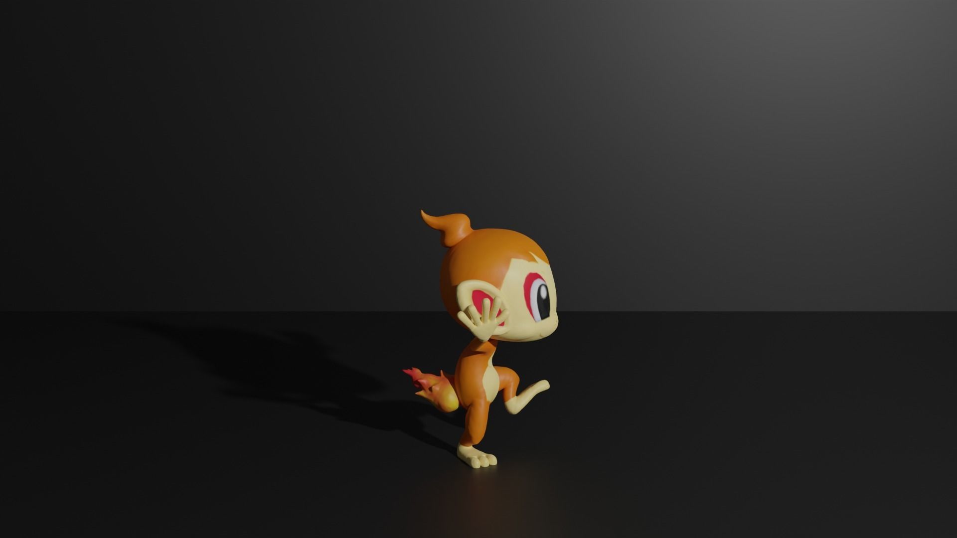 Chimchar Monferno and Infernape 3D print model 3D print model_3