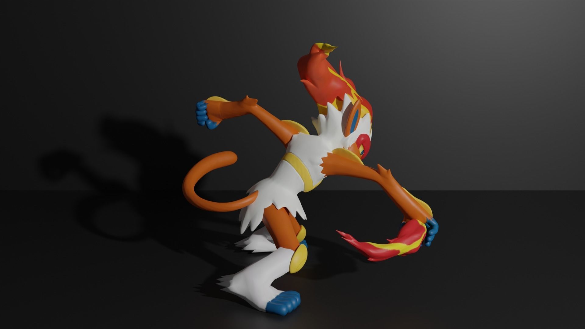 Chimchar Monferno and Infernape 3D print model 3D print model_10