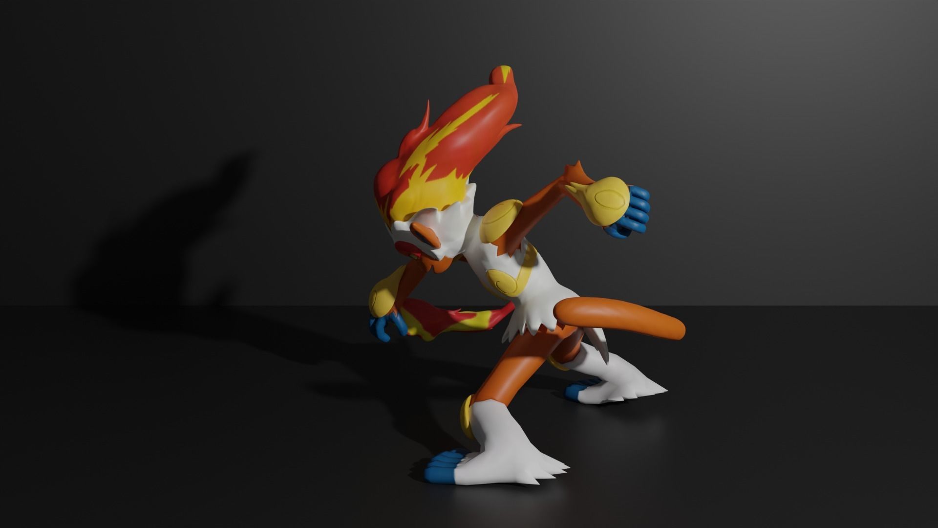 Chimchar Monferno and Infernape 3D print model 3D print model_12