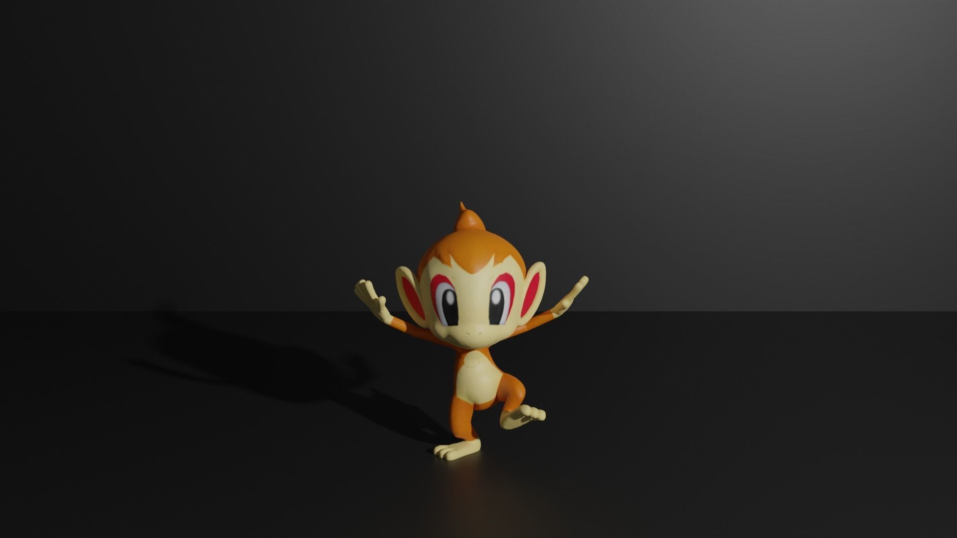 Chimchar Monferno and Infernape 3D print model 3D print model_1