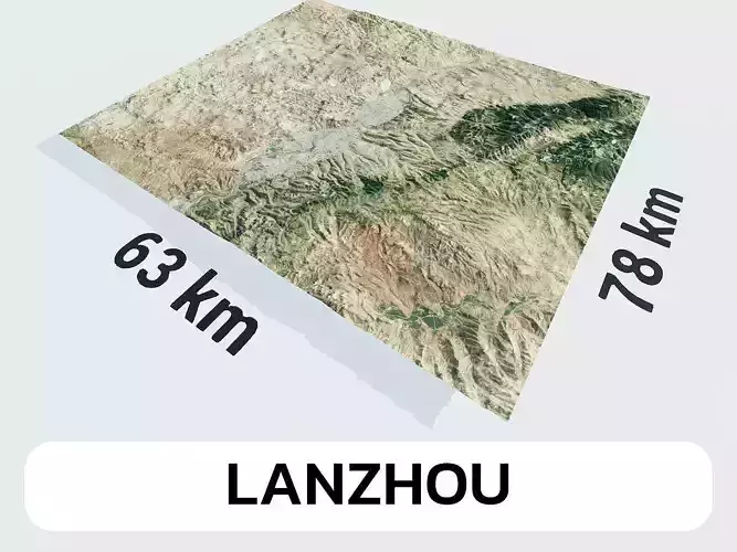 Lanzhou China City Landscape 3D Model