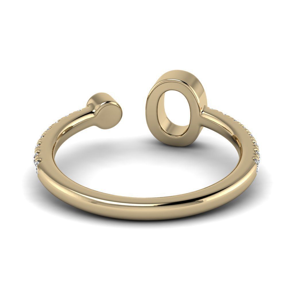 Jewelry alphabet ring O 3D print model_25