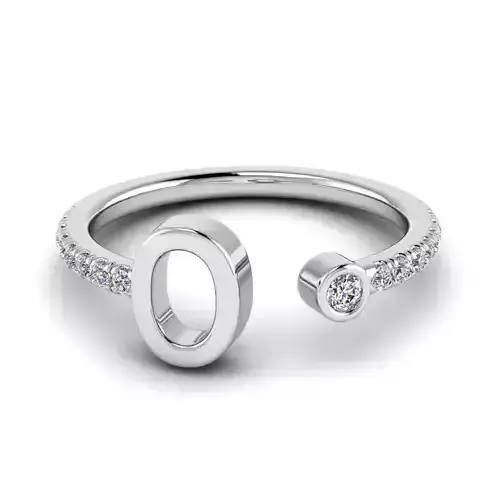 Jewelry alphabet ring O 3D print model