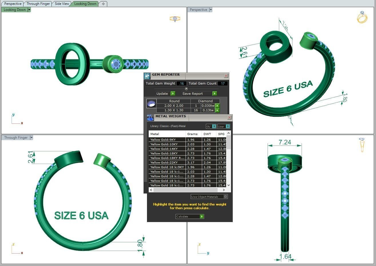 Jewelry alphabet ring O 3D print model_2