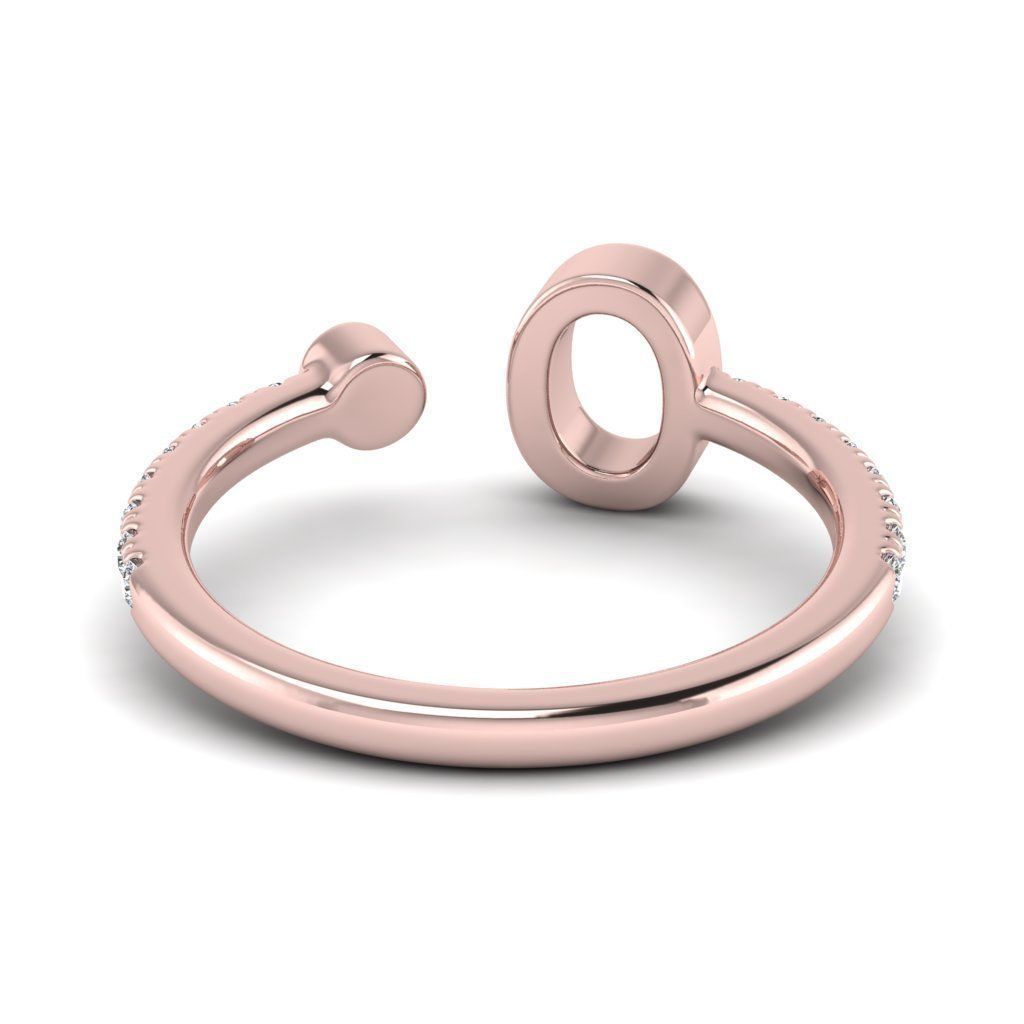 Jewelry alphabet ring O 3D print model_29