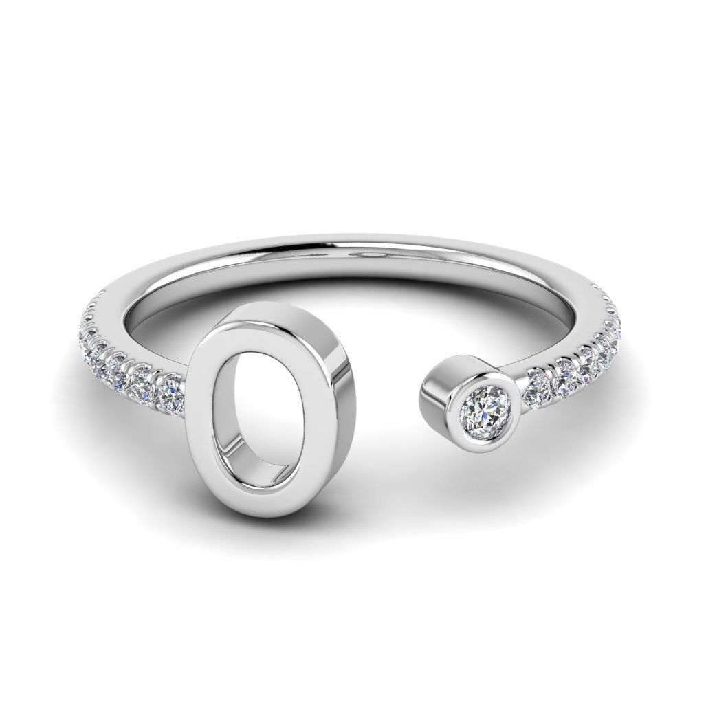 Jewelry alphabet ring O 3D print model_27