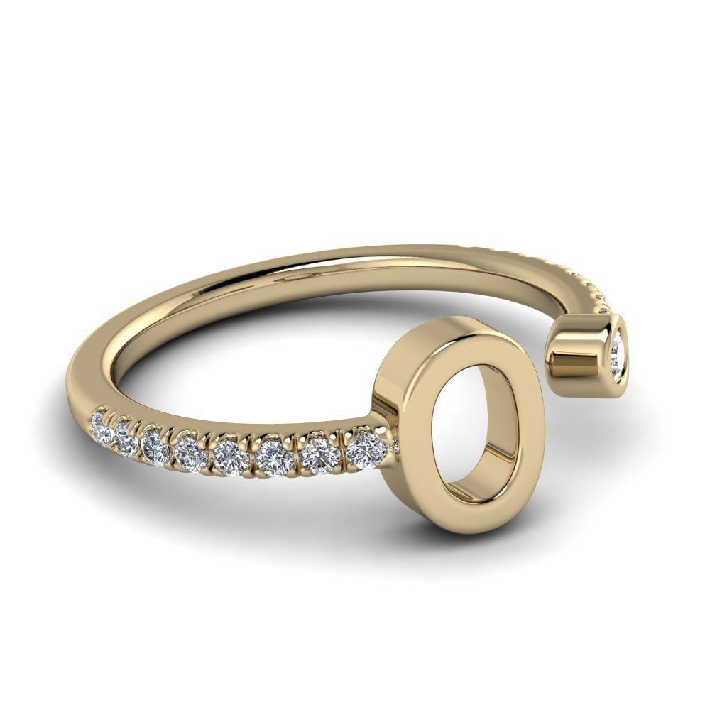 Jewelry alphabet ring O 3D print model_19