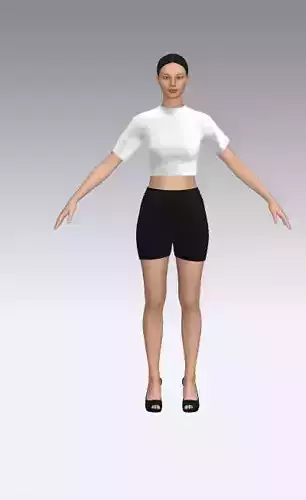 blouse and short black and white fabric color look