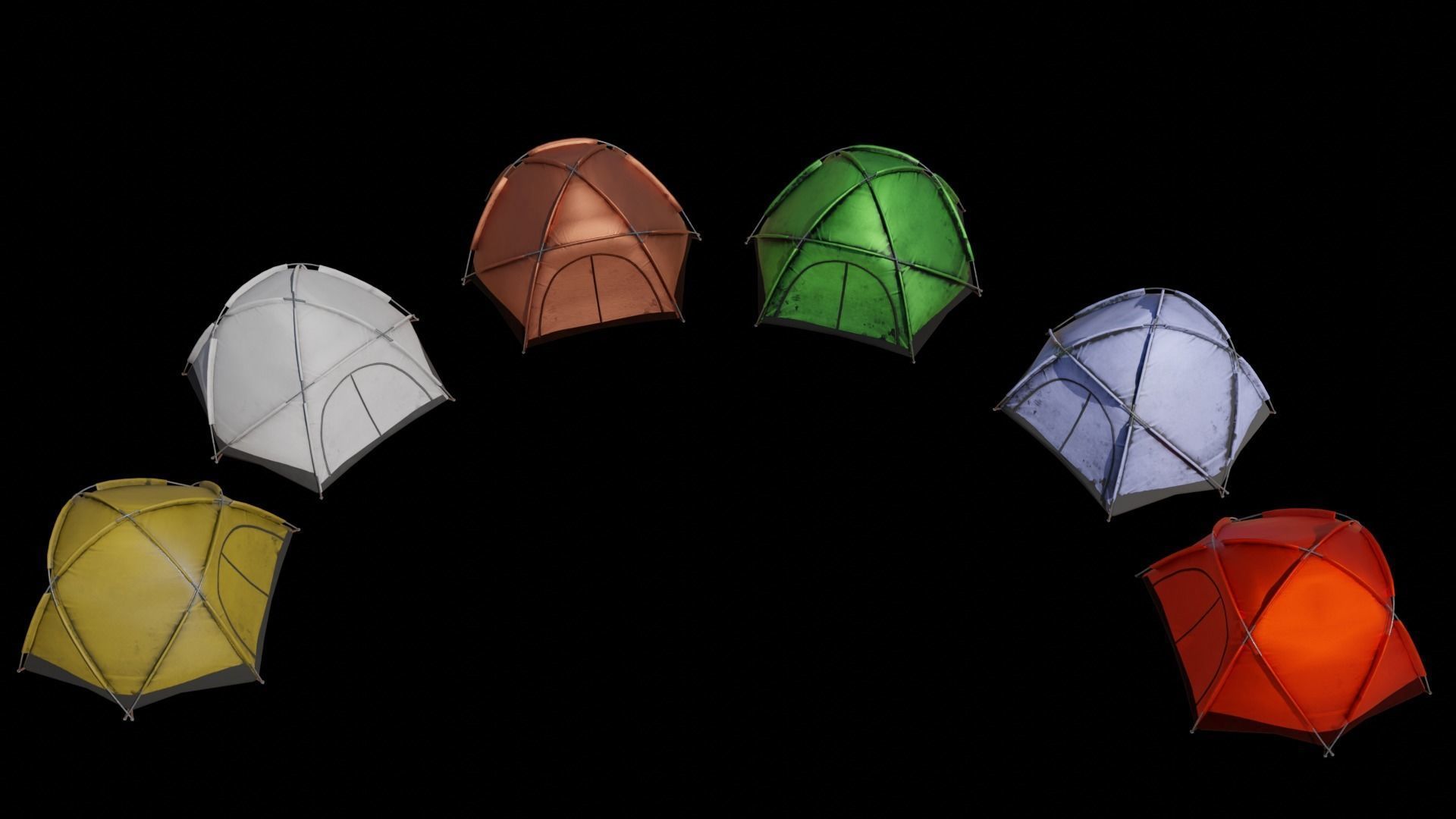 Pop-up Tent Low-poly 3D model_4