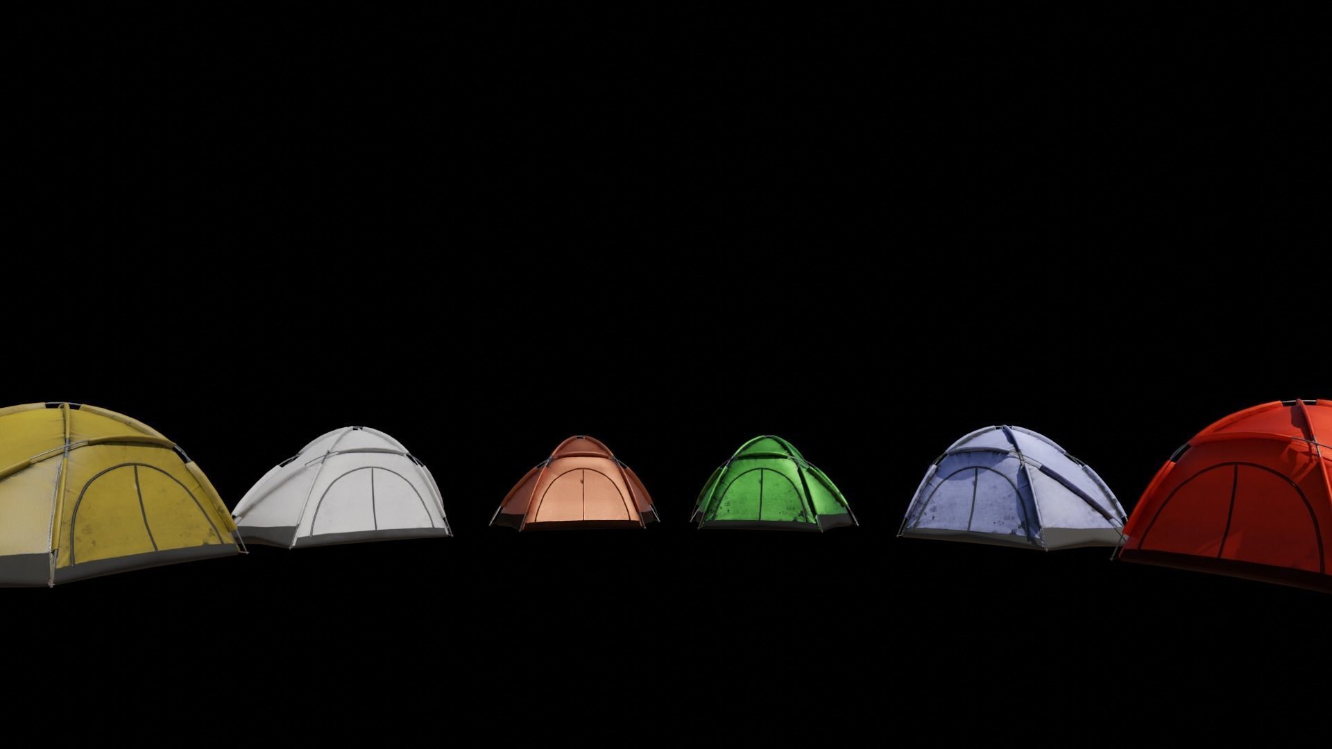 Pop-up Tent Low-poly 3D model_5