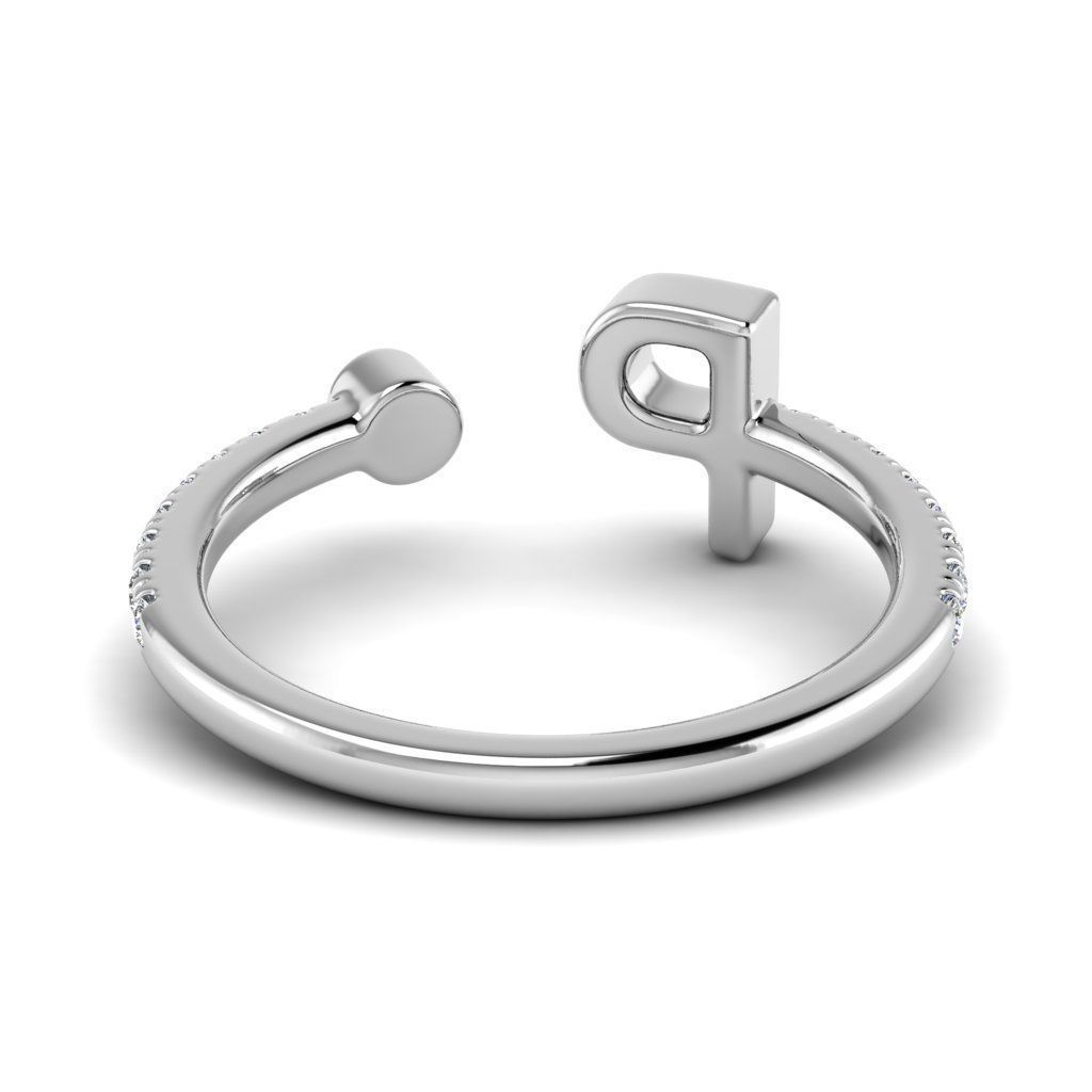 Jewelry alphabet ring P 3D print model_16