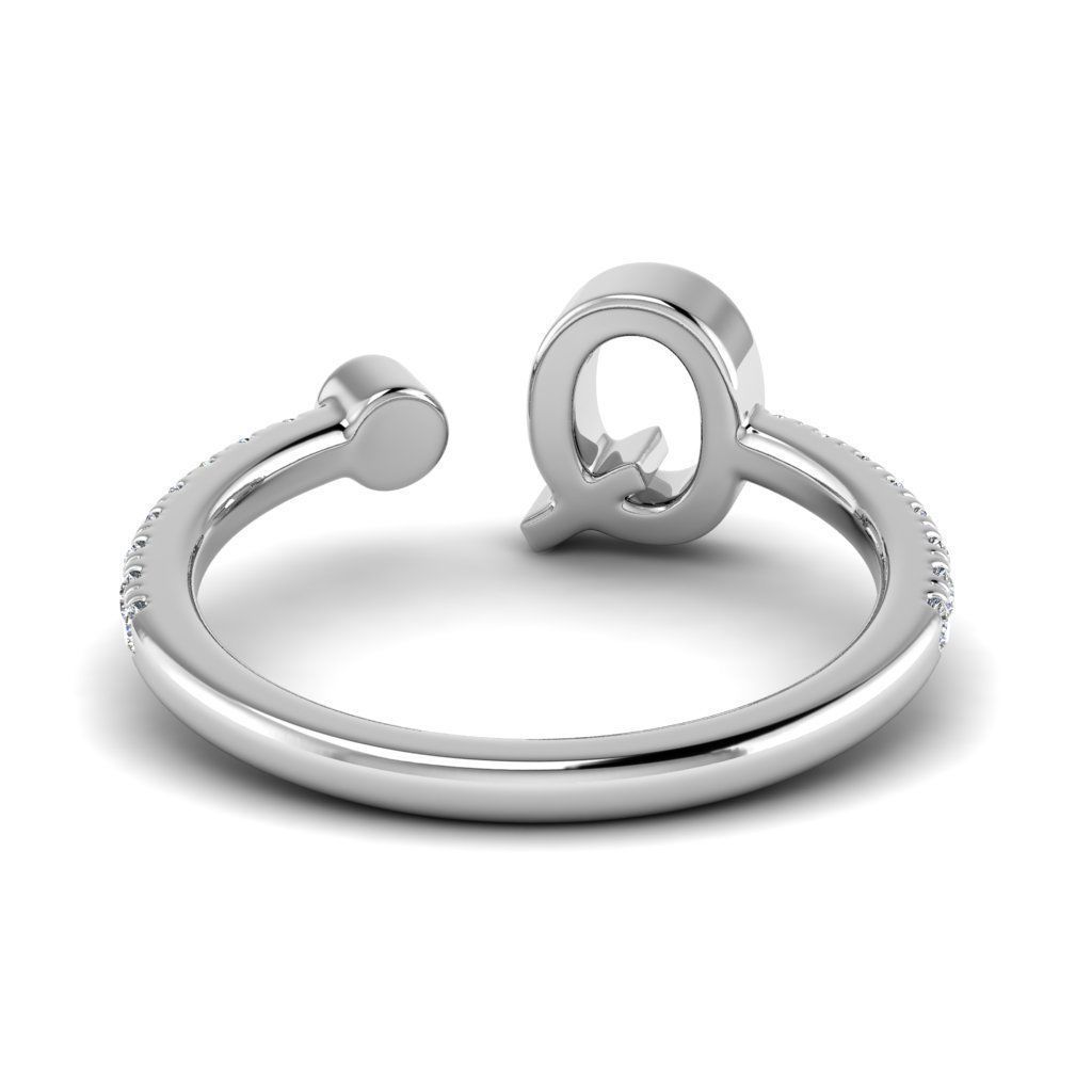Jewelry alphabet ring Q 3D print model_30