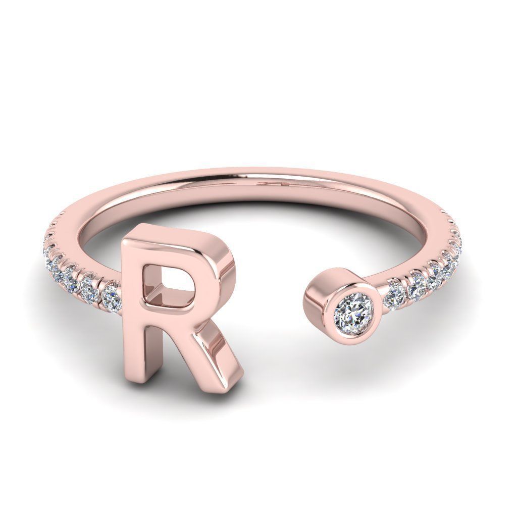 Jewelry alphabet ring R 3D print model_13