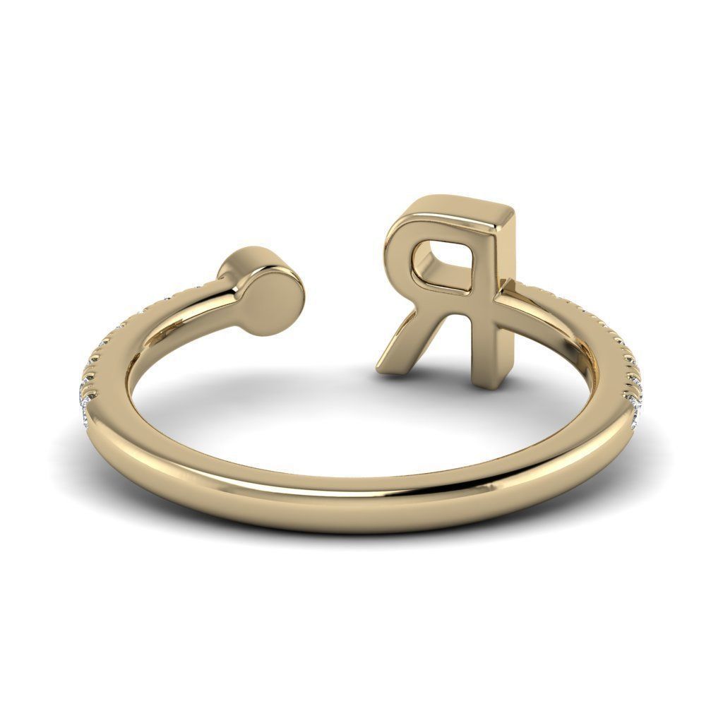 Jewelry alphabet ring R 3D print model_30