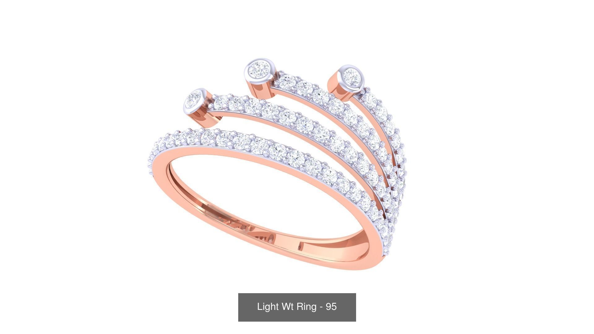 100 Light Wt Minimalist Diamond Ring 3D Model Collection_13