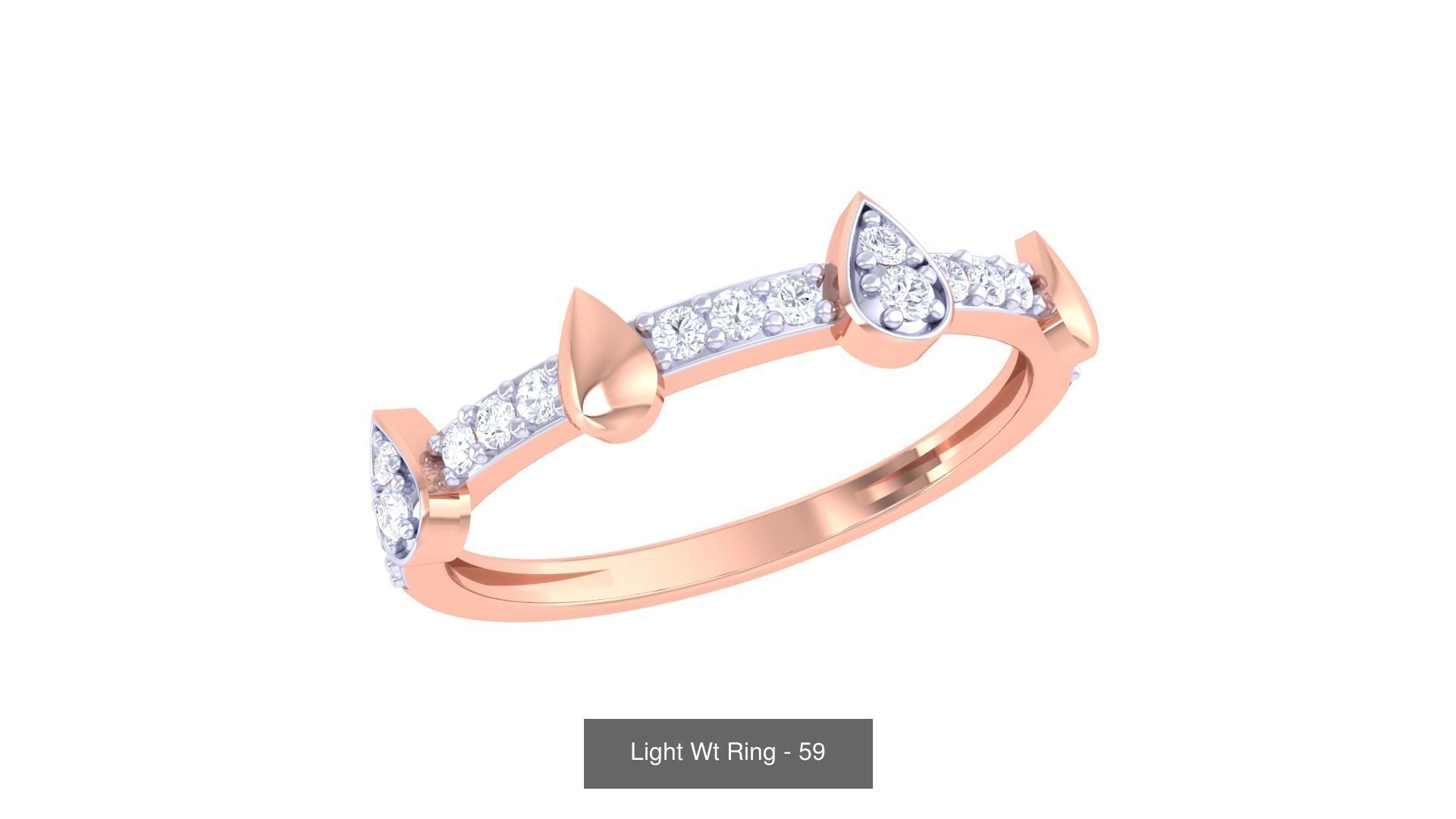 100 Light Wt Minimalist Diamond Ring 3D Model Collection_53