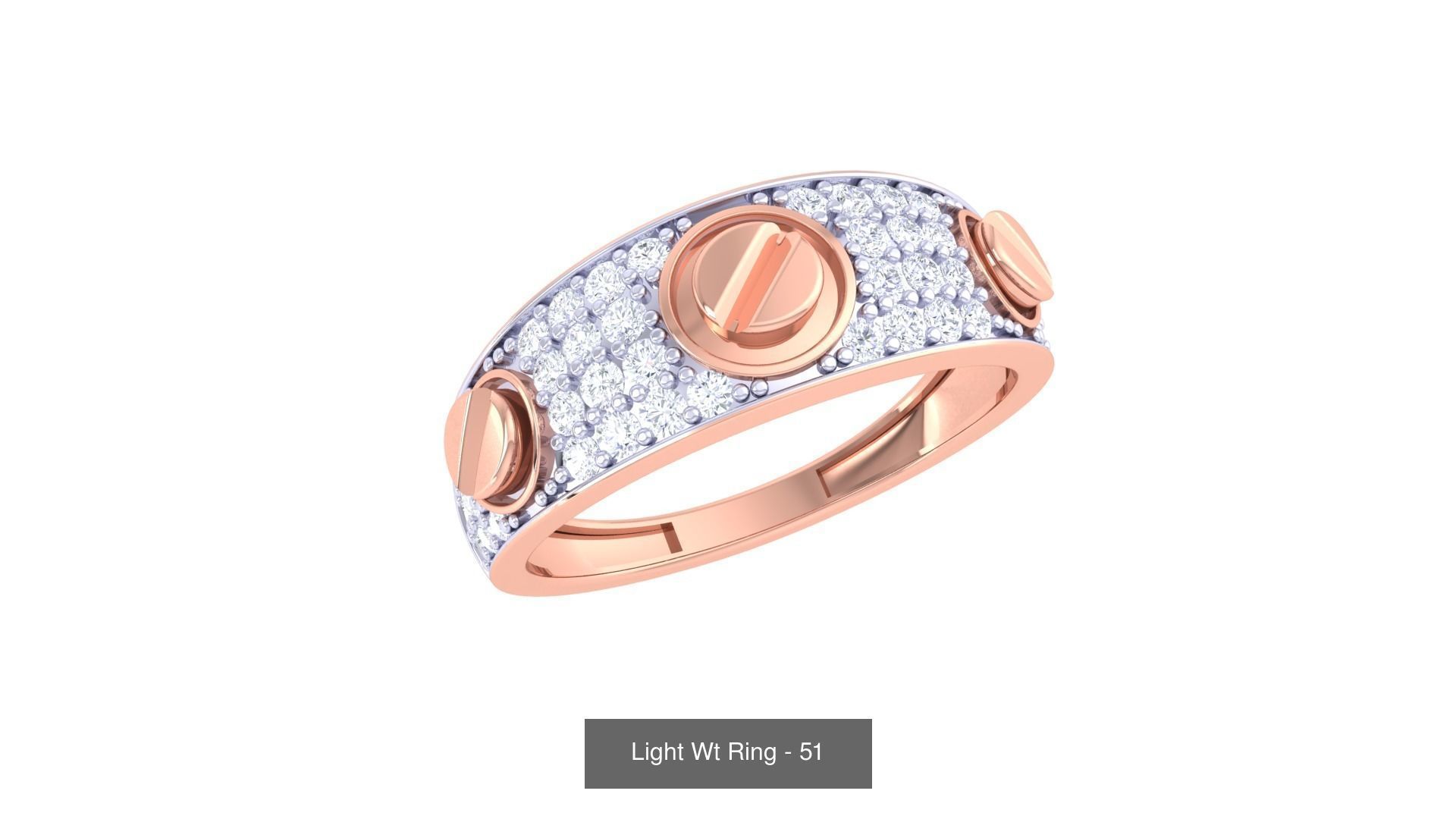 100 Light Wt Minimalist Diamond Ring 3D Model Collection_61