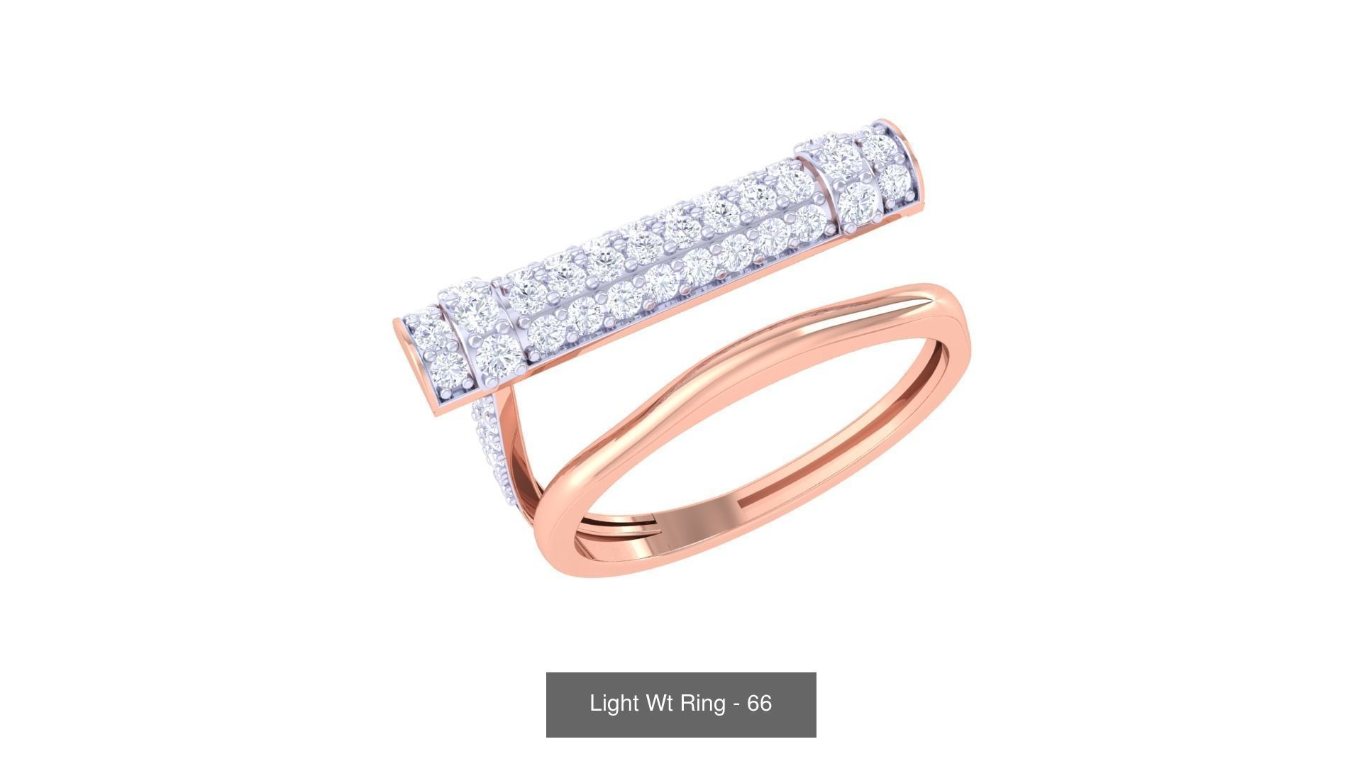 100 Light Wt Minimalist Diamond Ring 3D Model Collection_45