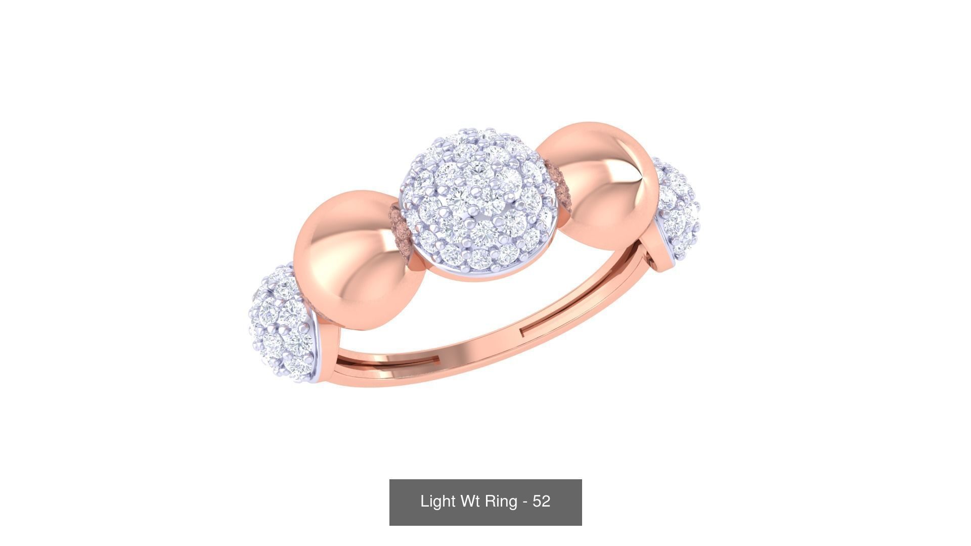 100 Light Wt Minimalist Diamond Ring 3D Model Collection_60