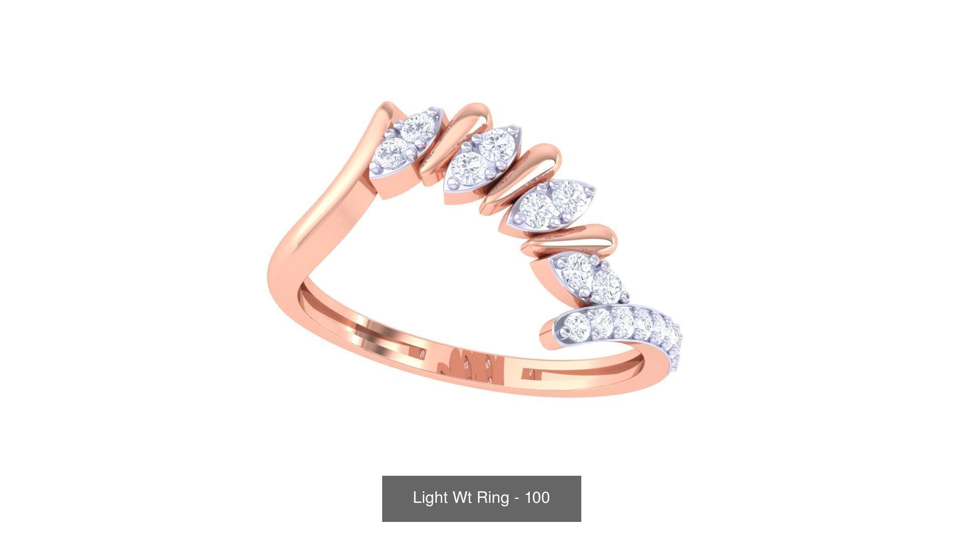 100 Light Wt Minimalist Diamond Ring 3D Model Collection_104