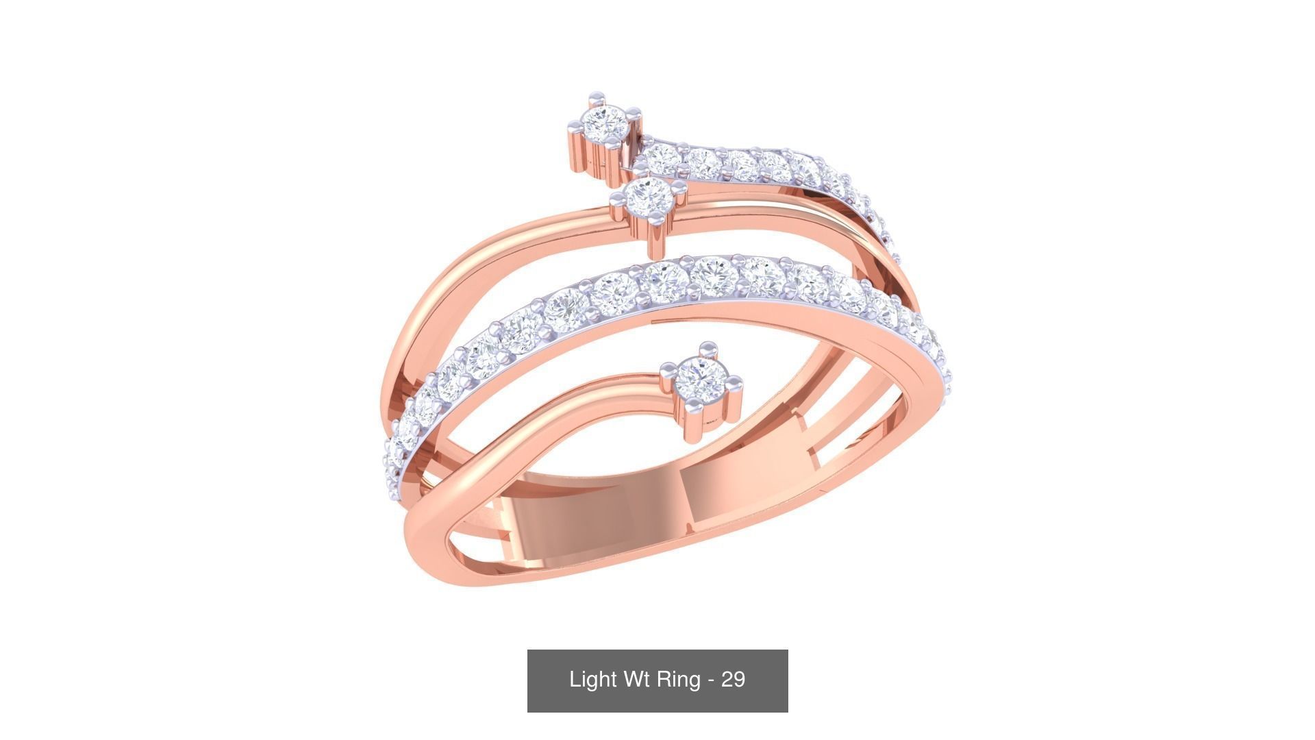 100 Light Wt Minimalist Diamond Ring 3D Model Collection_85