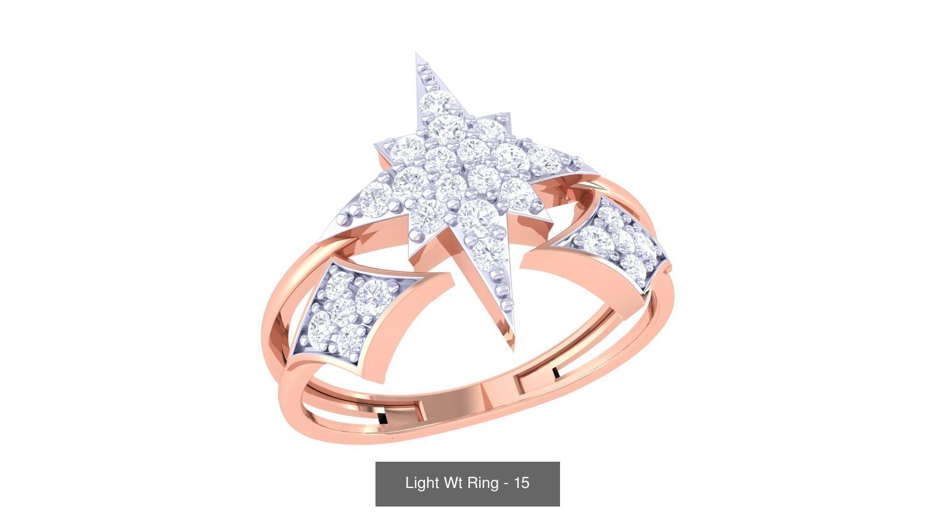 100 Light Wt Minimalist Diamond Ring 3D Model Collection_99