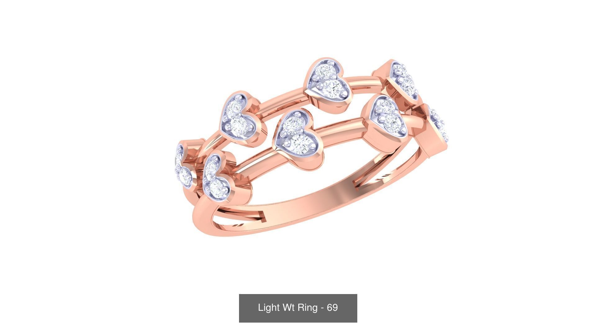100 Light Wt Minimalist Diamond Ring 3D Model Collection_42