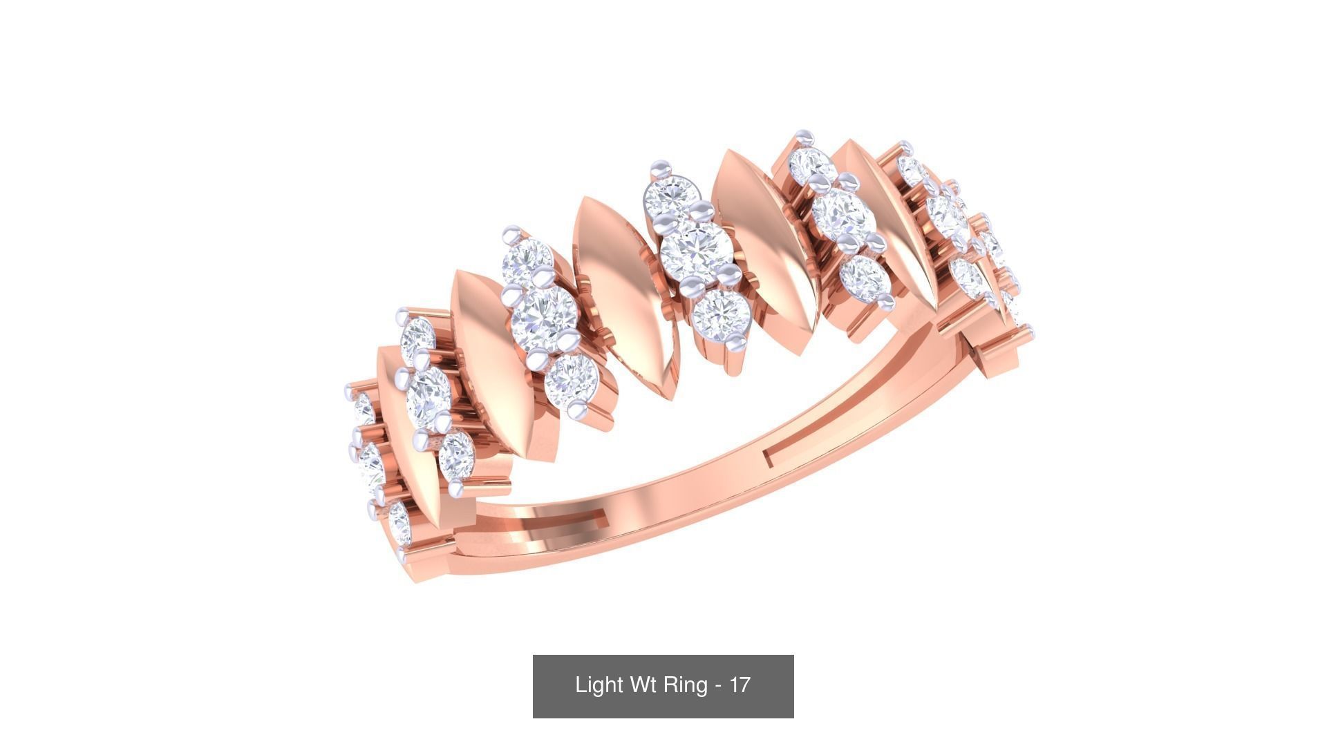 100 Light Wt Minimalist Diamond Ring 3D Model Collection_97